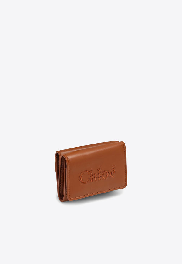 Chloé Mini Sense Trifold Leather Wallet Brown CHC23AP875I10/O_CHLOE-247