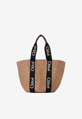 Chloé Large Woody Basket Bag CHC23AS380L18915 BLACK - BEIGE 1