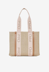 Chloé Medium Woody Tote Bag CHC23AS383L1726Y BLUSHY BEIGE Beige