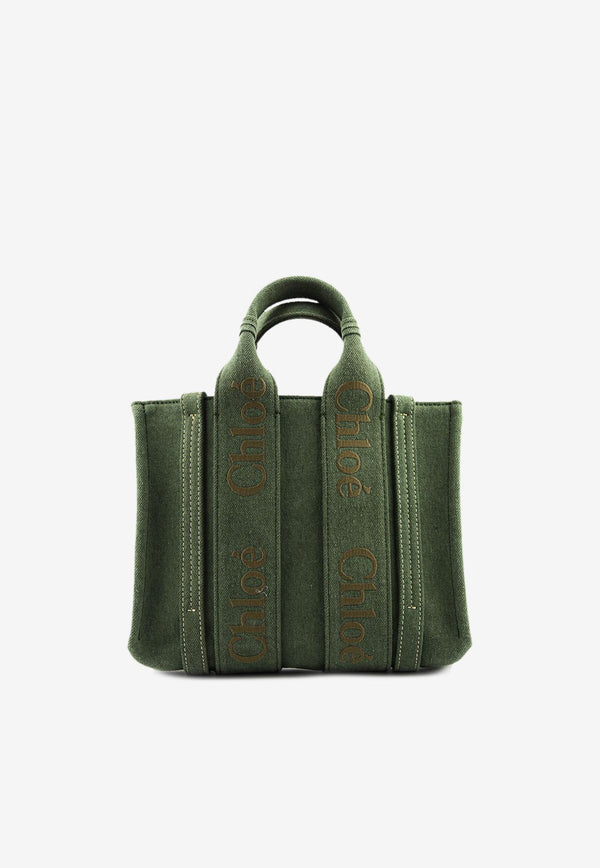 Chloé Small Woody Tote Bag CHC23AS397L123E8 WIDE FOREST Green