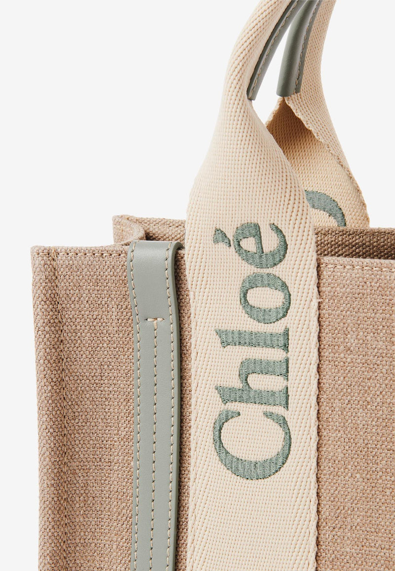 Chloé Small Woody Tote Bag in Linen CHC23AS397L1738T