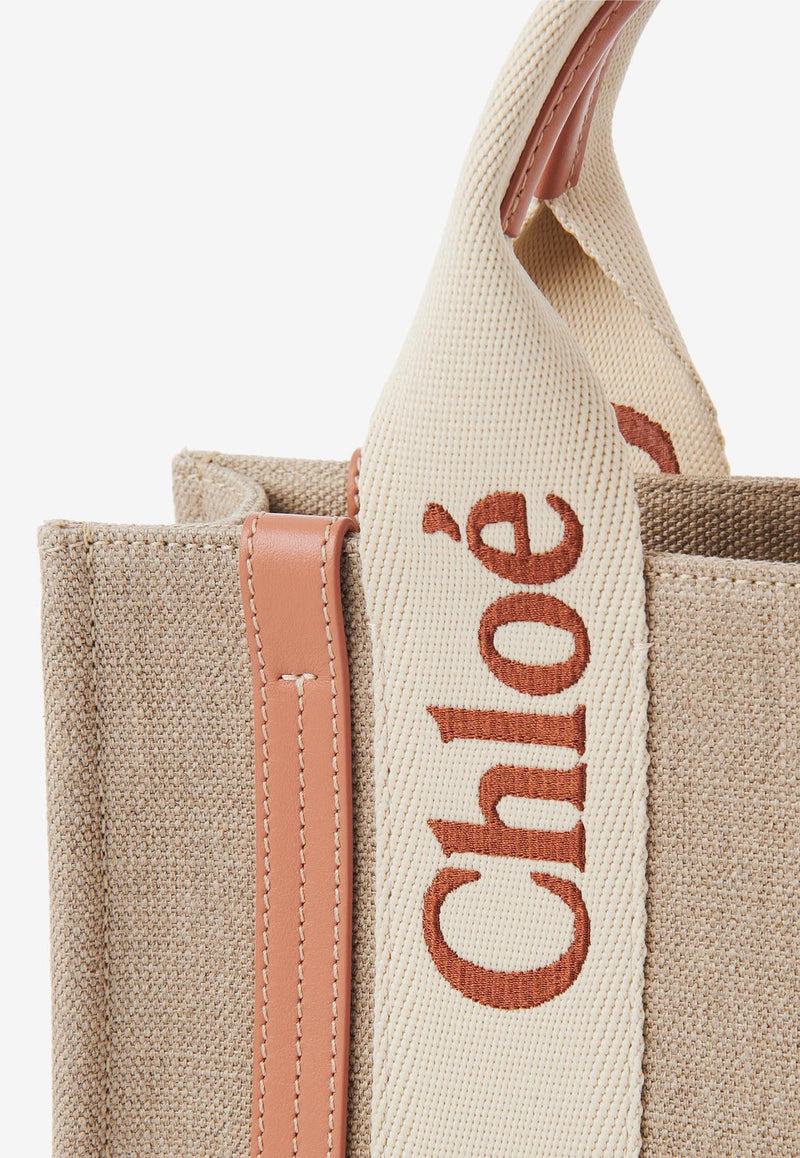 Chloé Small Woody Tote Bag in Linen CHC23AS397L17847
