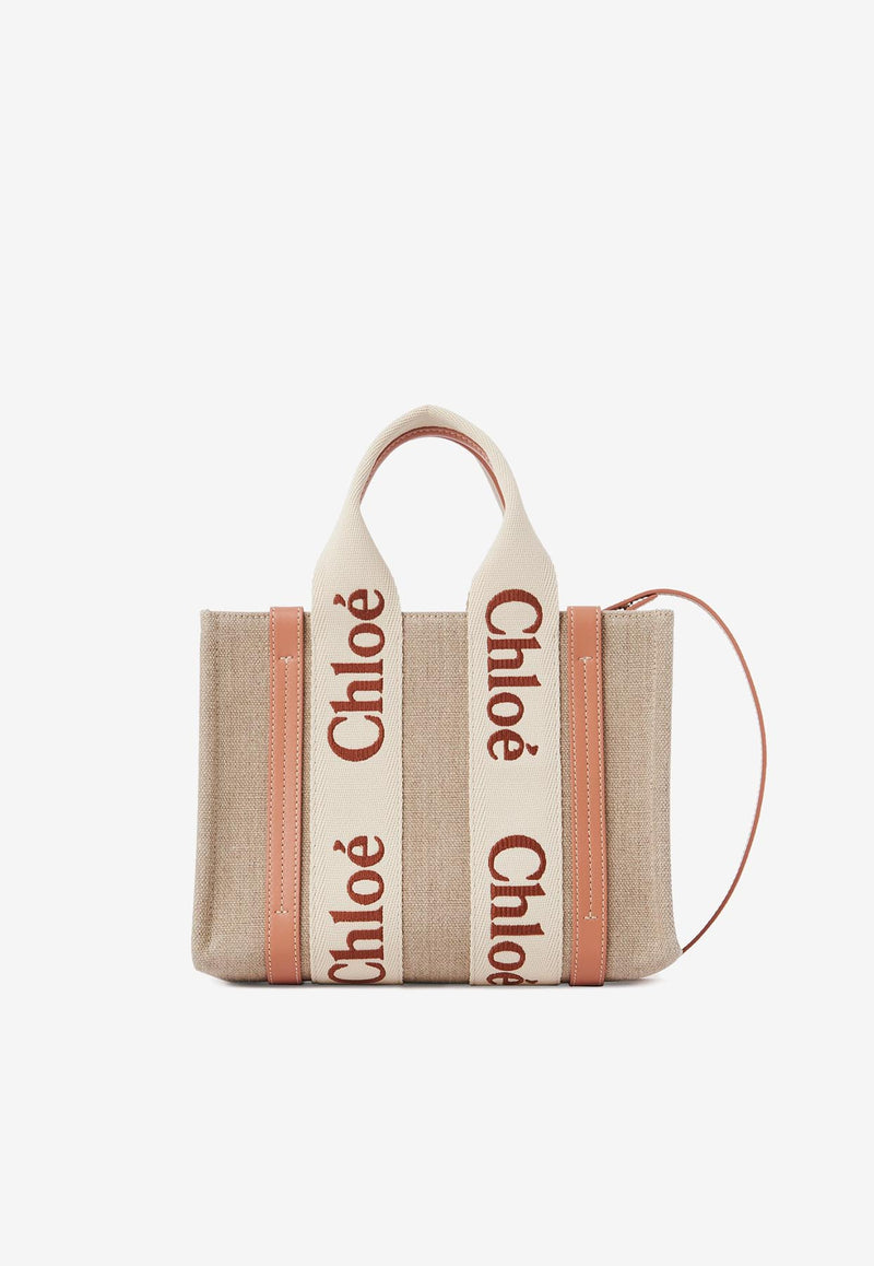Chloé Small Woody Tote Bag in Linen CHC23AS397L17847