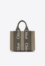 Chloé Woody Canvas Tote Bag Gray CHC23AS397L17/R_CHLOE-036