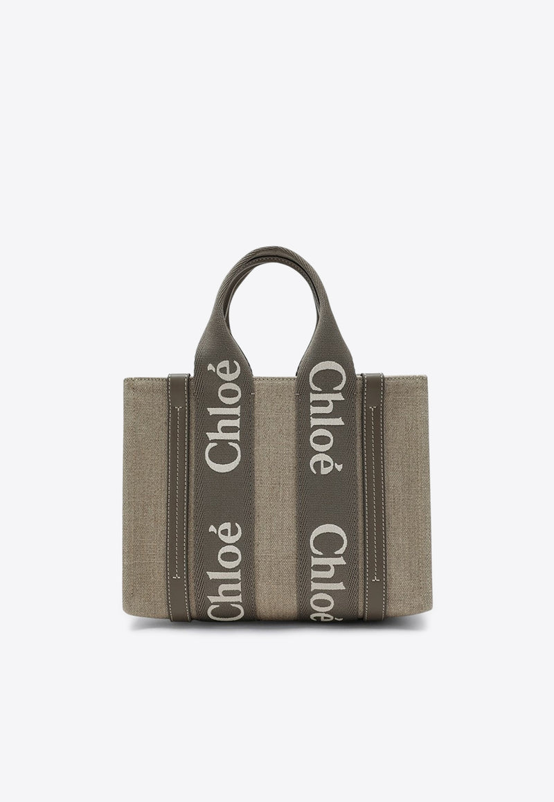 Chloé Woody Canvas Tote Bag Gray CHC23AS397L17/R_CHLOE-036