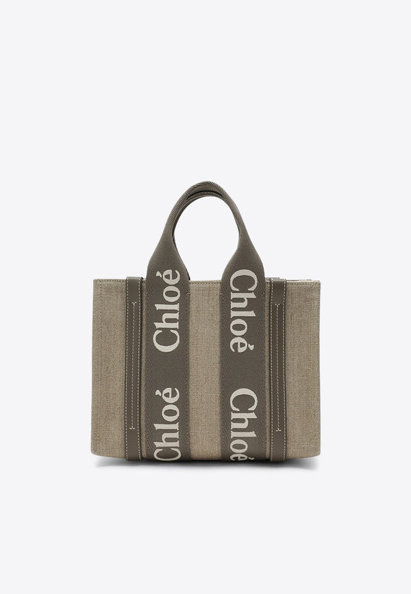 Chloé Woody Canvas Tote Bag Gray CHC23AS397L17/R_CHLOE-036