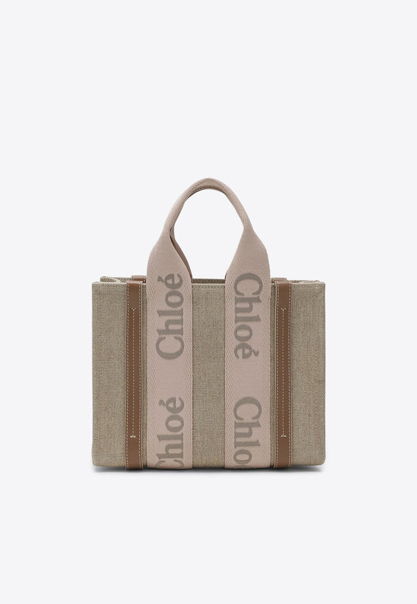 Chloé Small Woody Linen Tote Bag Beige CHC23AS397L17/R_CHLOE-26Y
