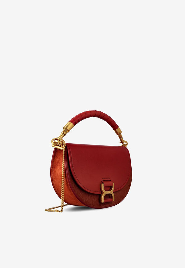 Chloé Marcie Chain Flap Top Handle Bag CHC23AS604L14616 SMOKED RED Red