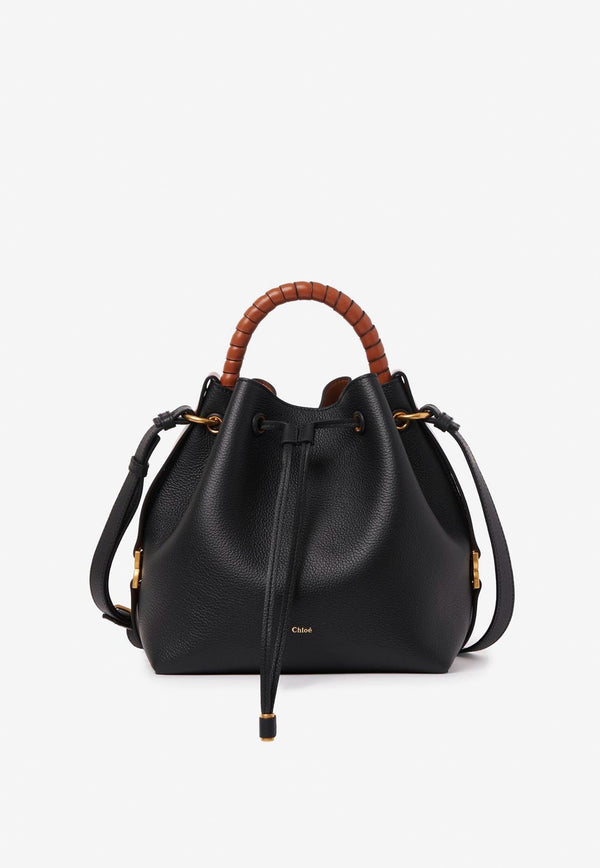 Chloé Marcie Bucket Bag in Leather CHC23AS606I31001 BLACK Black