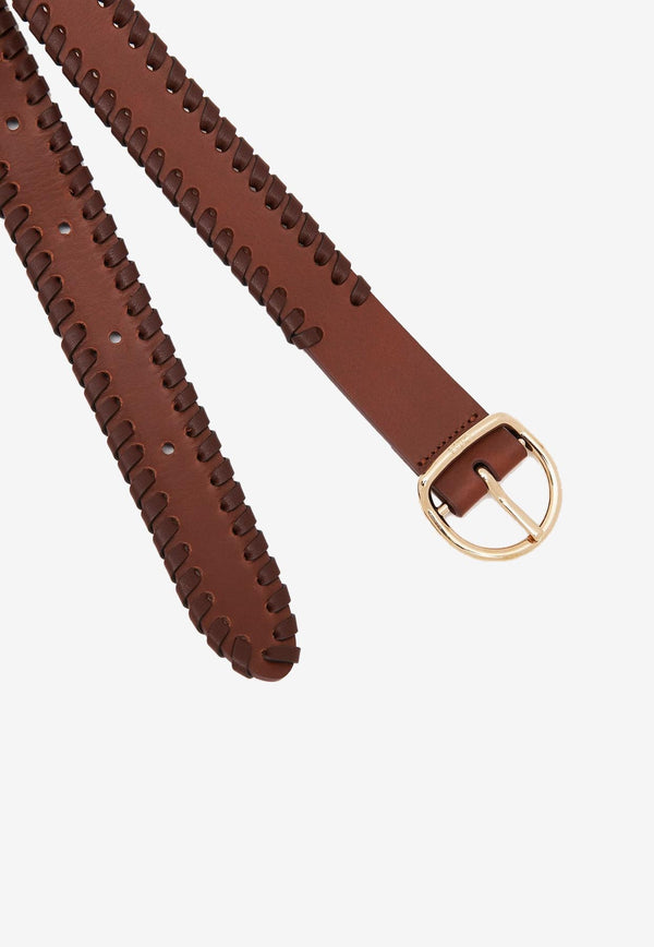 Chloé Mony Belt in Vegan Leather CHC23SC015VGS201 PURE BROWN