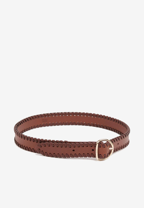 Chloé Mony Belt in Vegan Leather CHC23SC015VGS201 PURE BROWN