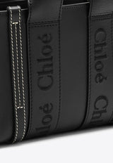 Chloé Mini Woody Calf Leather Tote Bag Black CHC23SP237I60/O_CHLOE-001