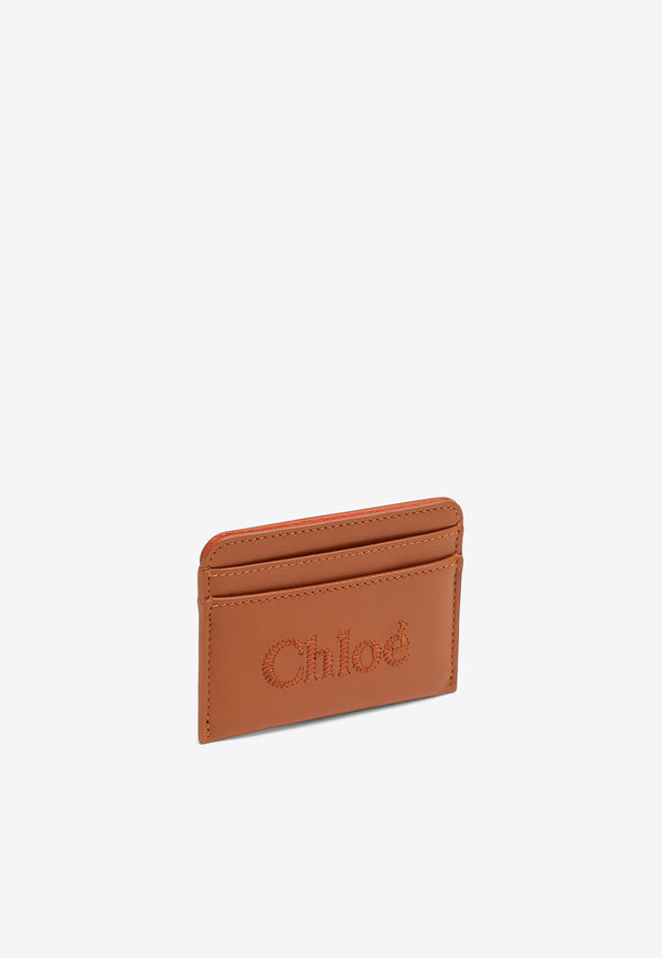 Chloé Sense Logo-Detail Leather Cardholder Brown CHC23SP868I10/O_CHLOE-247