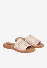 Chloé Woody Linen Flat Mules Beige CHC23U188EF 26Y