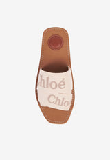 Chloé Woody Linen Flat Mules Beige CHC23U188EF 26Y