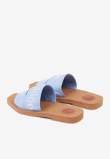 Chloé Woody Linen-Blend Flat Mules CHC23U188EF41W