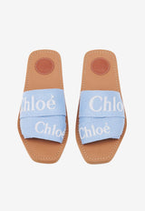 Chloé Woody Linen-Blend Flat Mules CHC23U188EF41W