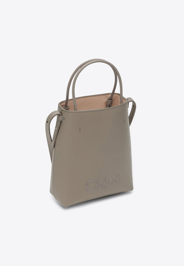 Chloé Micro Sense Leather Shoulder Bag Gray CHC23UP873I10/P_CHLOE-23W