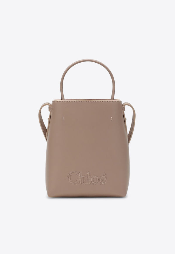 Chloé Micro Sense Leather Tote Bag Beige CHC23UP873I10/P_CHLOE-28U