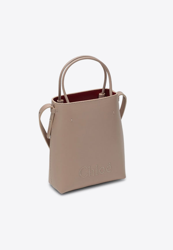 Chloé Micro Sense Leather Tote Bag Beige CHC23UP873I10/P_CHLOE-28U