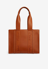 Chloé Medium Woody Tote Bag in Calf Leather CHC23US383I60247 CARAMEL Brown