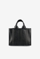 Chloé Small Woody Tote Bag in Calf Leather CHC23US397I60001 BLACK Black