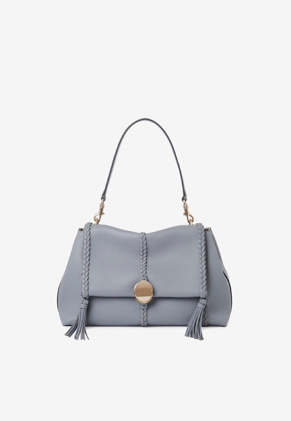 Chloé Medium Penelope Shoulder Bag CHC23US569K1541A STORM BLUE Blue