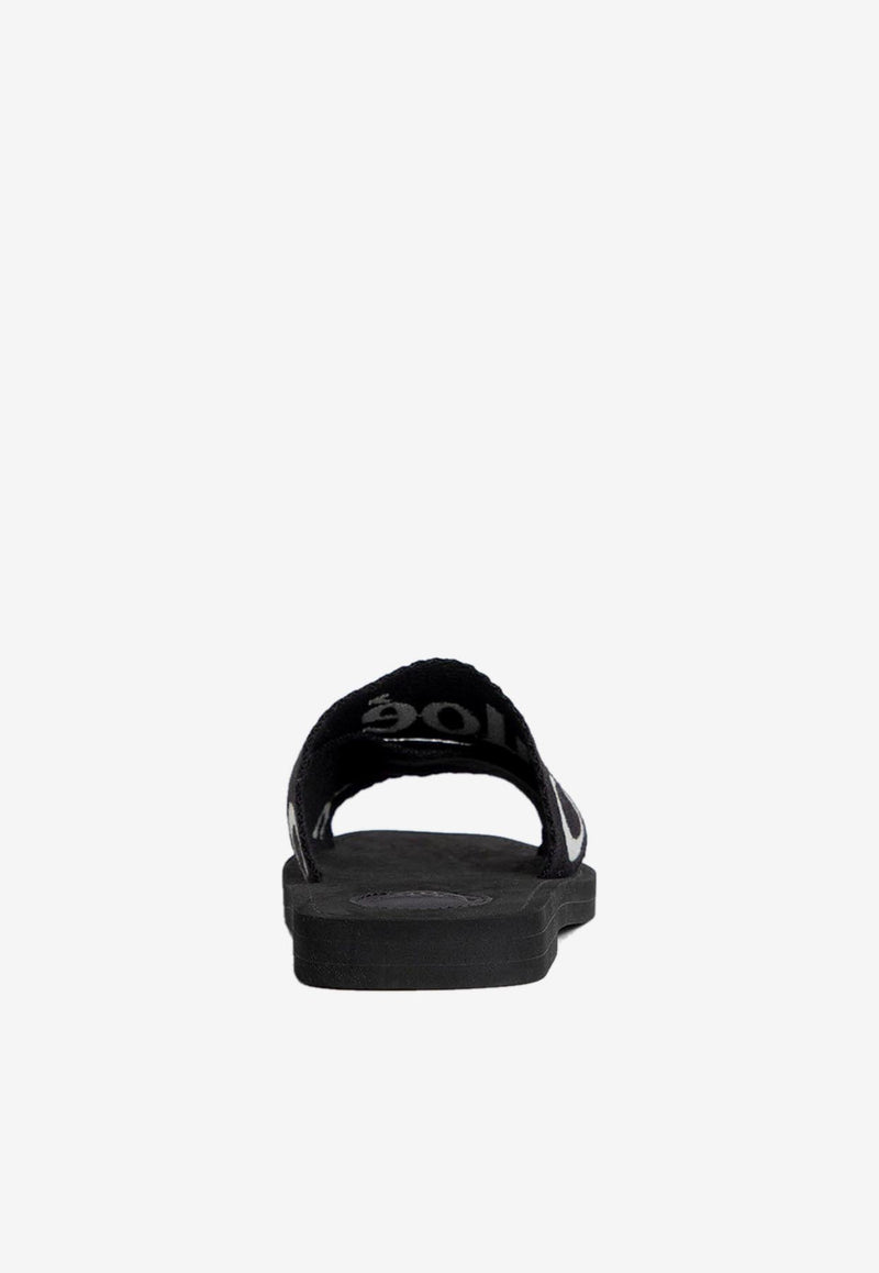 Chloé Logo Woody Slides CHC23W188GH001 BLACK