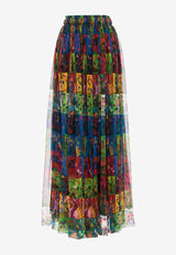 Chloé Ruched Printed Maxi Skirt CHC23WJU223029CA MULTICOLOR 1