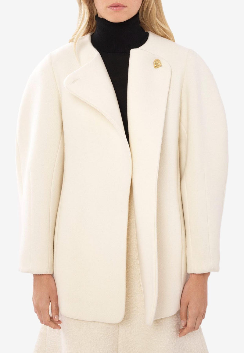 Chloé Short Wrap Wool Coat CHC23WMA14072112 EDEN WHITE