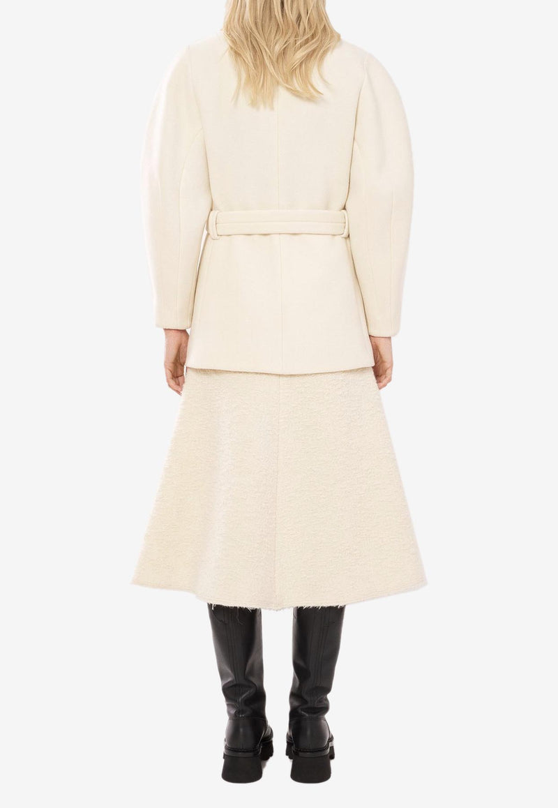 Chloé Short Wrap Wool Coat CHC23WMA14072112 EDEN WHITE