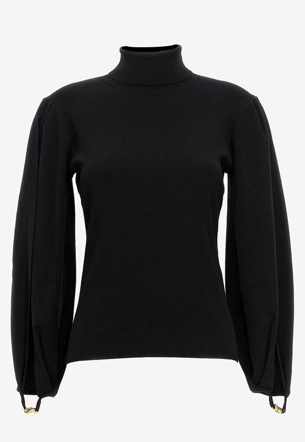 Chloé High-Neck Wool Sweater CHC23WMP24660001 BLACK