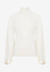 Chloé High-Neck Wool Sweater CHC23WMP24660107 ICONIC MILK