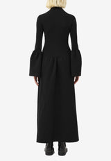 Chloé Mock-Neck Knitted Maxi Dress CHC23WMR05662001 BLACK