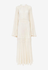 Chloé Lace Knit Maxi Dress CHC23WMR06530107 ICONIC MILK