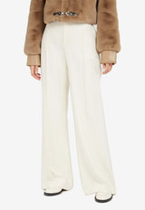 Chloé Tailored Wool Flared Pants White CHC23WPA11065103 Coconut Milk