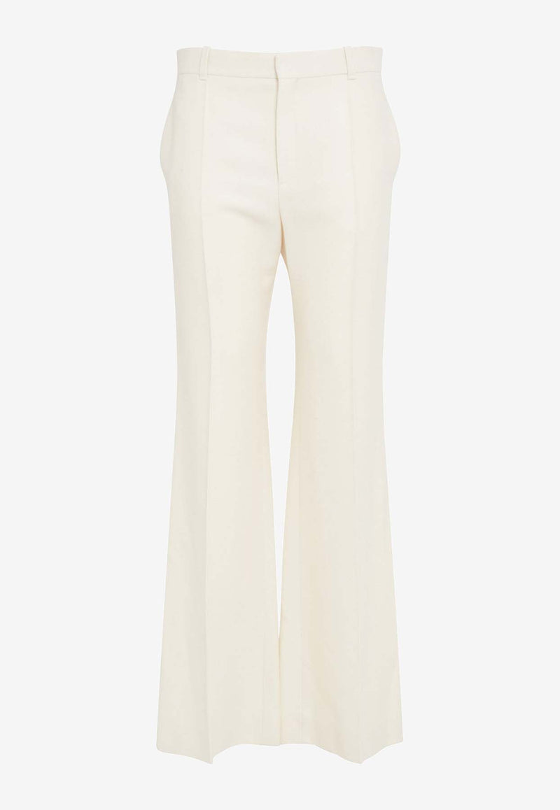 Chloé Tailored Wool Flared Pants White CHC23WPA11065103 Coconut Milk