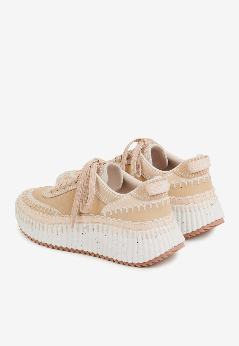 Chloé Nama Low-Top Sneakers Beige CHC24A00RMS286 Blossom Beige