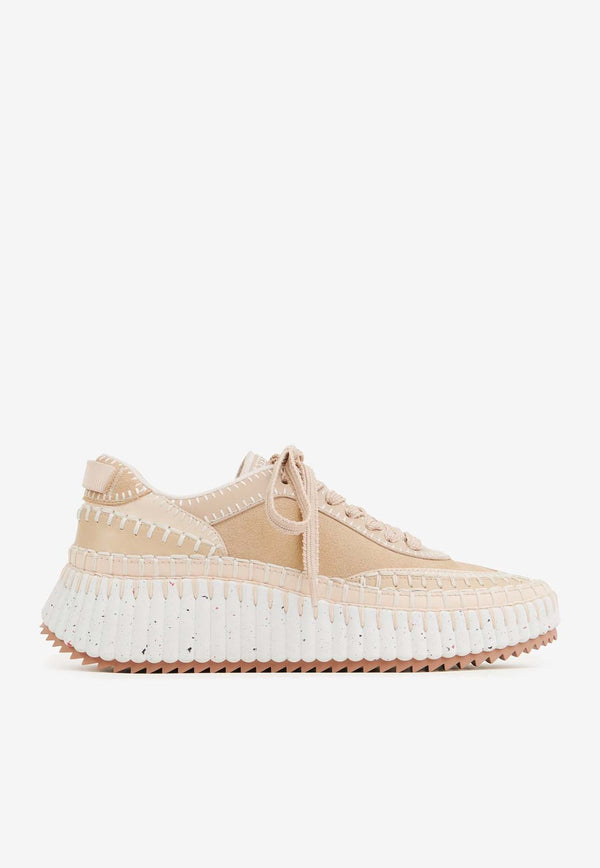 Chloé Nama Low-Top Sneakers Beige CHC24A00RMS286 Blossom Beige