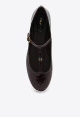 Chloé Marcie Patent Leather Mary-Jane Ballet Flats Plum CHC24A02NNG/P_CHLOE-620