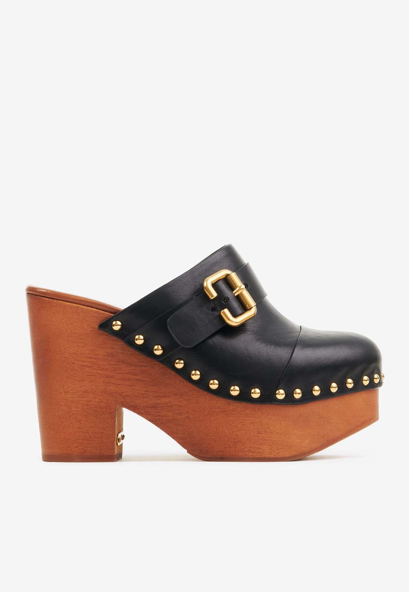 Chloé Jeannette 110 Platform Clogs Black CHC24A02TLT001 Black