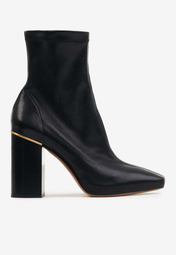 Chloé Ambre 95 Nappa Leather Ankle Boots Black CHC24A03ALY001 Black