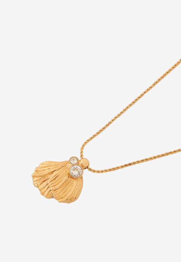 Chloé Flower Pendant Necklace CHC24AFO62CH59DCTU Vintage Gold