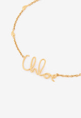 Chloé Iconic Logo Necklace CHC24AFO64CB79DCTU Vintage Gold