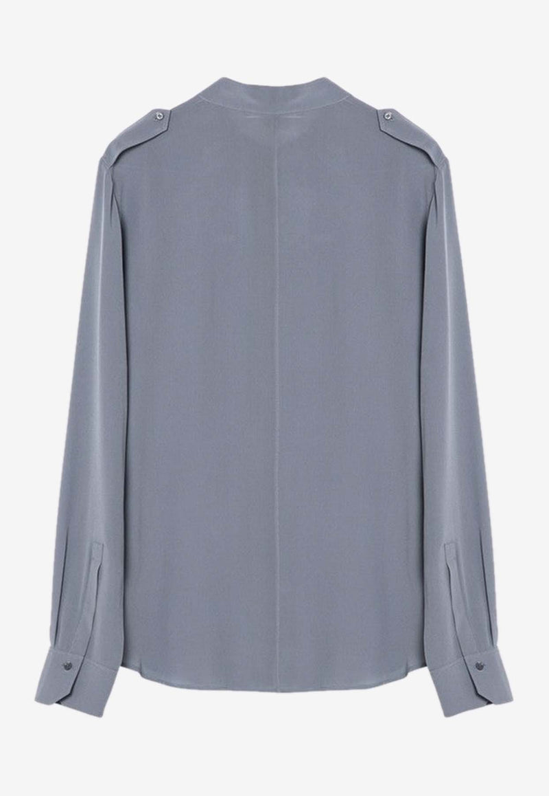 Chloé Silk Buttoned Blouse Blue CHC24AHT68004/P_CHLOE-466