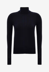 Chloé Turtleneck Wool Sweater CHC24AMP036604C6 Classic Navy