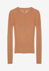 Chloé Ribbed Silk Top Apricot CHC24AMP22665/P_CHLOE-892