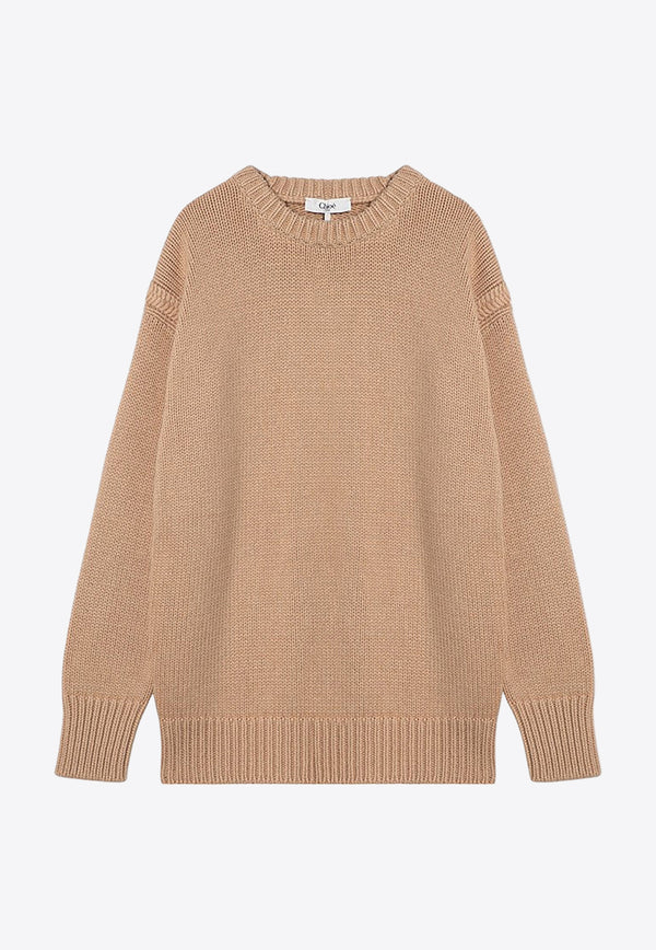 Chloé Cashmere-Blend Knitted Sweater Pink CHC24AMP48520/P_CHLOE-6H2