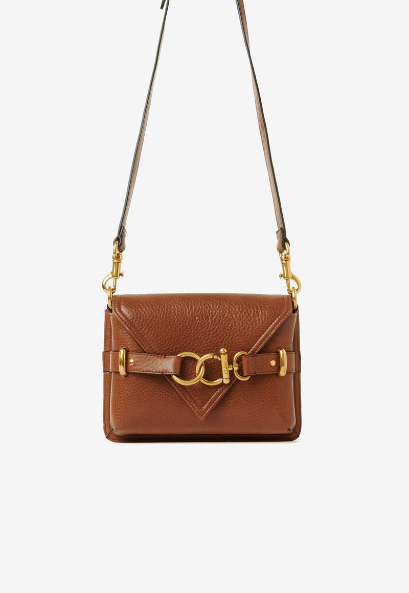 Chloé Mini Cape Crossbody Bag in Grained Leather CHC24AP417O0126M Clay Brown