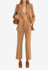 Chloé Cropped Tailored Pants CHC24APA39063205 Coconut Brown